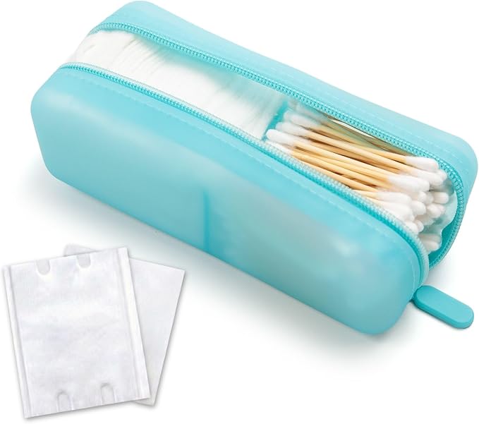 Cotton Pad Swab Travel Case, 2-in-1 Waterproof Organizer, VISFRESH (Blue) by VisFresh