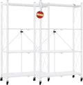 DEANIC 4 Tier Foldable Storage Shelves with Wheels, Large Capacity Shelving Unit, Freestanding Metal Wire Shelf Rack, No Assembly Organizer Rack for Garage Kitchen, Basement, Pantry(White Pack of 2) by ShowNow