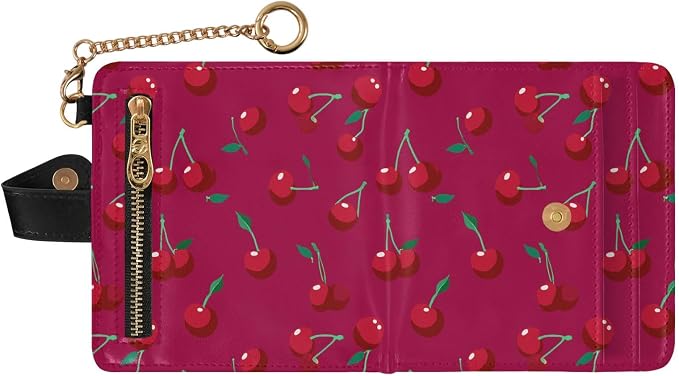 Vector Red Cherry Women's Wallets RFID Blocking,Credit Card Holder Bifold Wallet,Slim Card Cases,PU Leather Travel Wallet for men Girls - Image 2