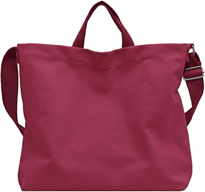 Women's Canvas Tote Bag inside Out Bag with Adjustable Crossbody Strap for Work Travel Shopping Durable Handbag for Men by Unknown
