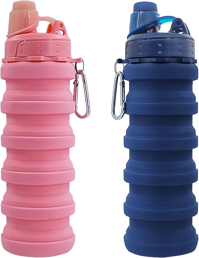 Collapsible Water Bottles Travel water bottle Sports Portable Sport Water Bottle Reusable Water Bottles comes with mountaineering Buckle 500ml silicone Water-proof camping water bottle - Image 8