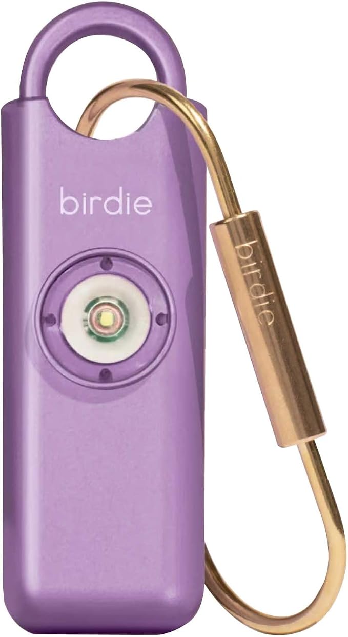 She’s Birdie–The Original Personal Safety Alarm for Women by Women–Loud Siren, Strobe Light and Key Chain in a Variety of Colors (Metallic Lavender) by ShesBirdie