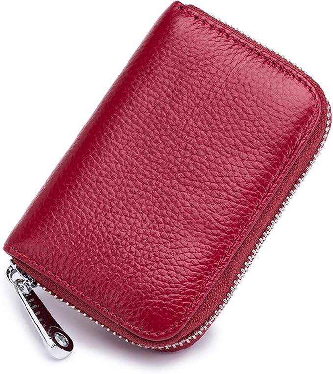 RFID Credit Card Holder Genuine Leather Credit Card Wallet with Zipper | RFID - Image 2