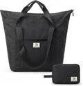 Foldable Travel Bag, 26L Duffle Bag for Travel, Expandable Second Carry-On Bag for Travel & Shopping, Water-Resistant Personal Item Bag, Black by BBCREATFASHION