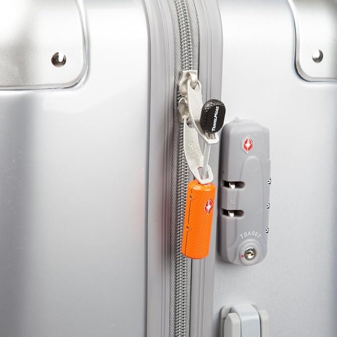 TSA Approved Locks for Luggage with Keys, Secure Travel Locks | Durable, Flexible Cable, Zinc Alloy Body, Easy to Use, Compact, for Suitcases, Backpacks, Cases, Zippers, 2-Pack, Orange - Image 7