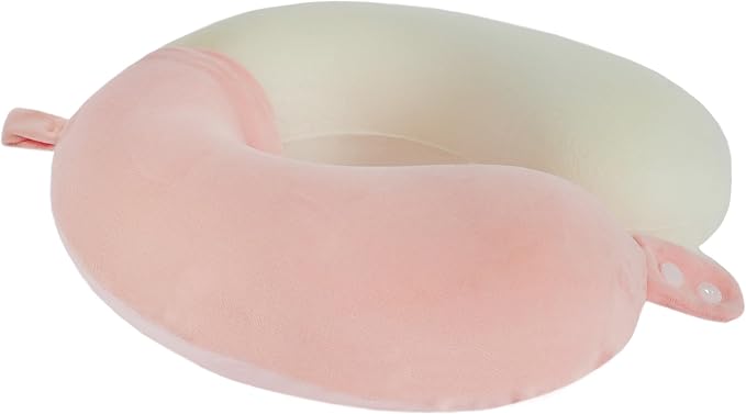 Travel Neck Pillow, Top Memory Foam Pillow for Head Support, Ideal for Airplanes, Cars, and Home Recliners, Adjustable and Soft (Pink) - Image 4