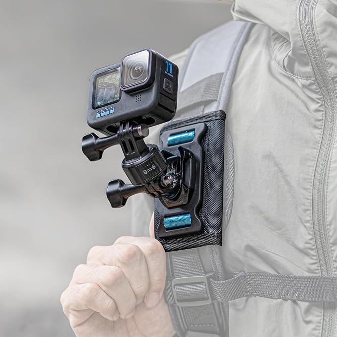 Magnetic Backpack Shoulder Strap Mount, 360° Rotatable Quick Release Backpack Mount, Bag Belt Shoulder Strap Clip Holder Compatible with GoPro Hero 13/12/11/9, DJI Action 6/5 Pro/4/3 and More by SKEZN