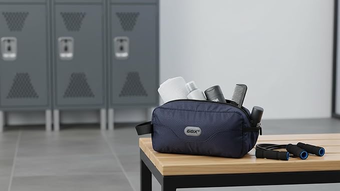 GOX Travel Small Toiletry Bag for Men Nylon Dopp Kit Medicine Bag Organizer Pouch Shave Kits for Teens Bathroom Compact Navy 9.8 * 4.3 * 3.3 Inches - Image 3
