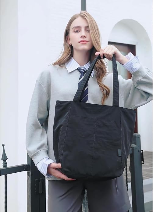 Barsine Tote Bag for Women Unisex Lightweight Nylon Totes Purses and Handbags Large Casual Shoulder Hobo for Travel Gym - Image 2