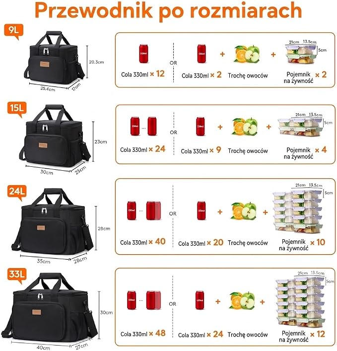 Lifewit Medium Lunch Bag Insulated Lunch Box Soft Cooler Cooling Tote for Adult Men Women, Black 48-Can (33L) - Image 7