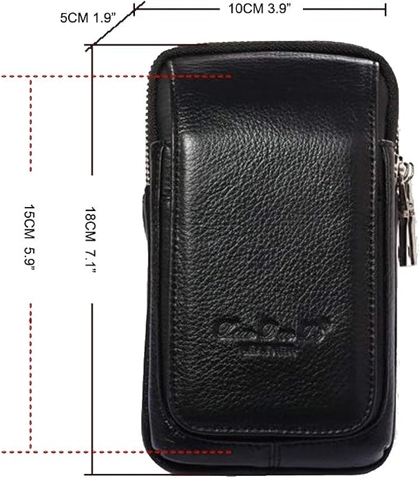 Leather Waist Pack Phone Belt Bag for Men Loop Holster Wallet Cellphone Case Pouch Pack Clip Money Purse - Image 7