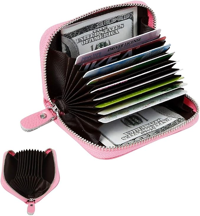 Women's RFID Blocking 12 Slots Credit Card Holder Leather Accordion Wallet - Image 2