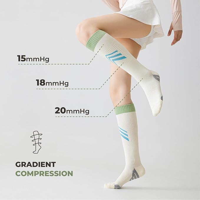 TINYLEMON Wide Calf Compression Socks for Women & Men 15-20 mmHg Cushioned Sole Knee High Support Socks for Long Hours & Daily Wear - Image 3