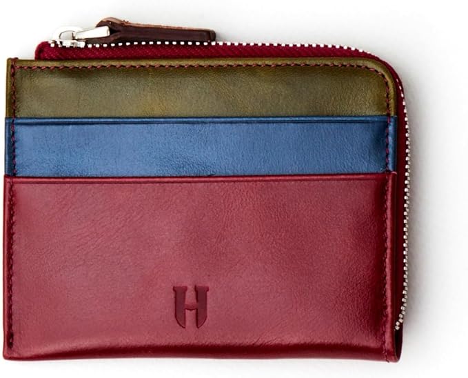 RFID Blocking Zipper Wallet, Slim Business Card Holder, Men & Women, Handcrafted Full-Grain Leather, Gift Box & Pouch, Christmas & Birthday, Burgundy (Plus Colors) - Image 4