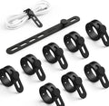 Lamicall 10 Pack Silicone Cable Ties Cord Organizer - Wire Management Wraps | Reusable, Stretchy, Skin-Friendly Rubber Charger Straps Ties, Electrical Cord Keeper for Travel, Home Office Desk Accessories by Lamicall