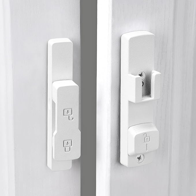 2 Packs Matte White 180 Degree Barn Door Lock,Flip Gate Latches Hardware | Zinc Alloy Door Lock,Sliding Door Latches,for bedroom,drawer,pet enclosures,cabinet,garage,window - Image 7