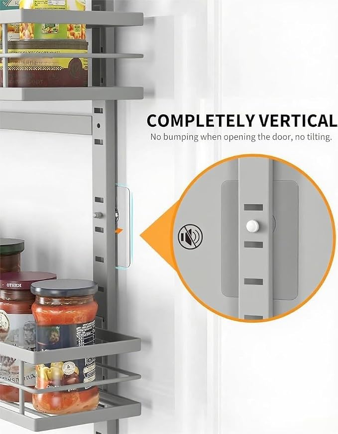 Moforoco Grey 9-Tier Over The Door Pantry Organizer, Pantry Organization and Storage, Black Hanging Basket Wall Spice Rack Seasoning Shelves - Image 5
