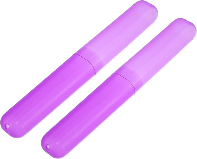 VOCOSTE 2Pcs Travel Toothbrush Case, Purple | Moisture-Proof Keeps Brush Fresh, Compact for Tight Bags, 2-Pack for Sharing, Essential for Couples by VOCOSTE
