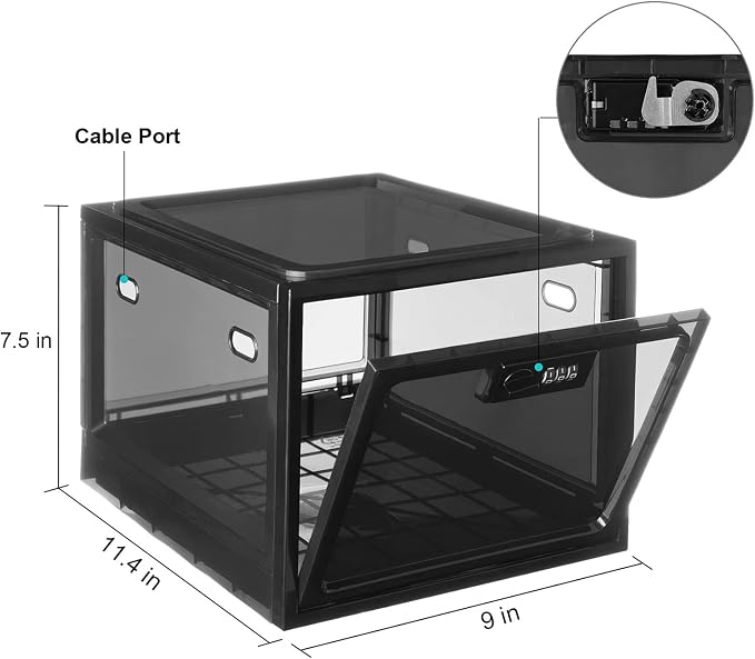 Lalifebuss Medicine Lock Box, Medication Lockable Container for Refrigerator Food Safe Locking Box Tablet Phone Locked Box for Kitchen Home School and Office Safety - Image 2
