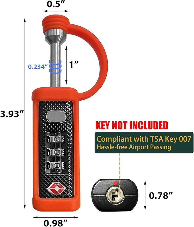 LAFENLIN TSA Lock for Gun Case, 3-Dial Combo Padlock | TSA-approved Combo Padlock (No key). Cut-resistant Steel Shaft, Weatherproof. Fits Rifles,Pistols, Cameras,Cases & Ammo Boxes - Image 2