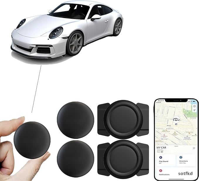 2 Pack GPS Tracker for Vehicles,Tracker Device for Vehicles w/Magnetic | Tracking Devices for Cars Hidden,Car GPS Tracker,Car Tracker (Only iOS) | No Monthly Fee | Waterproof | with Apple Find My by sotfkd
