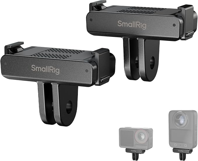 SMALLRIG Quick Release Mount (2pcs) for DJI Osmo 360/ Action 5 Pro / 4/3, Adapter Support with Incorporates 2-Prong Mount for Magic Arm, Selfie Stick, Crab-Shaped Clamp - 5813 by SmallRig