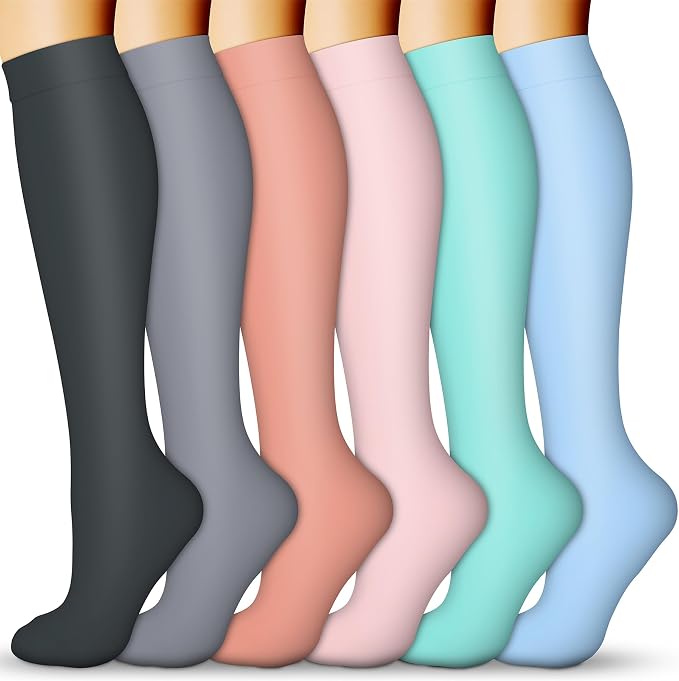 QUXIANG Compression Socks for Women & Men 15-20 mmHg, Best for Medical, Nursing, Running, Athletic, Varicose Veins, Travel by QUXIANG