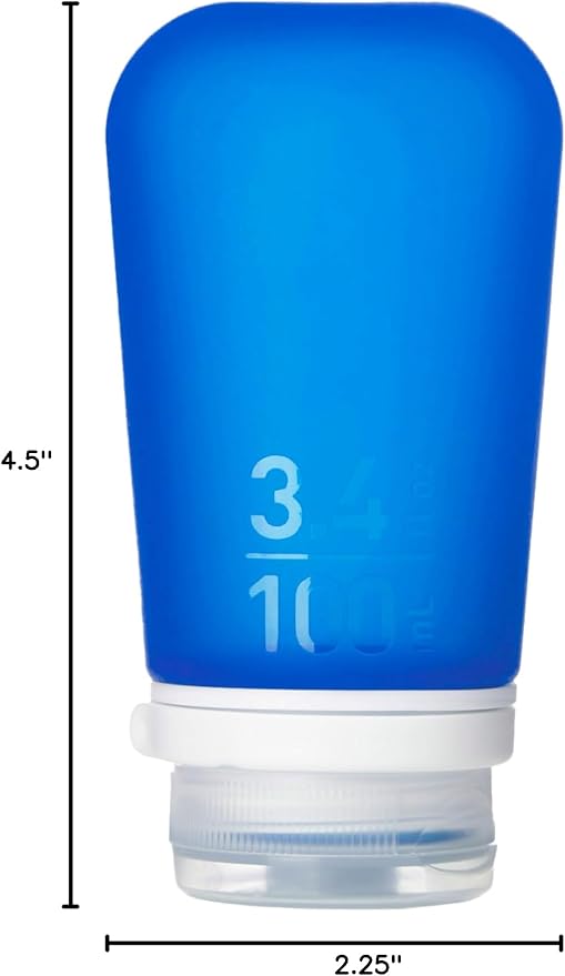 humangear GoToob+ (Large) | Refillable Silicone Travel Bottle | Locking Lid | Food-Safe Material | Dark Blue, Large (3.4 fl.oz.; 100ml) | Refillable & Leak-Proof Silicone Travel Size Bottles with Locking Cap for Toiletries, Camping & TSA Carry-On - Image 7