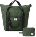 Foldable Travel Bag, 26L Duffle Bag for Travel, Expandable Second Carry-On Bag for Travel & Shopping, Water-Resistant Personal Item Bag, Dark Olive by BBCREATFASHION
