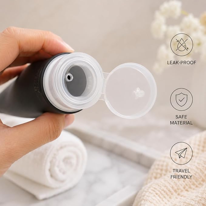 INSFIT Travel Bottles for Toiletries, TSA Approved 3oz Travel Size Containers, BPA Free Leak Proof Squeezable Silicone Tubes for Shampoo Conditioner Lotion Body Wash with Labels - Image 4
