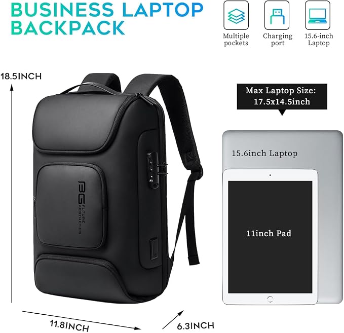 BANGE Business Backpack,Laptop Backpack with USB Charging Port, Slim Business Backpacks Fit for 15.6 INCH,Men Traveling Backpackfor Men and Women - Image 4
