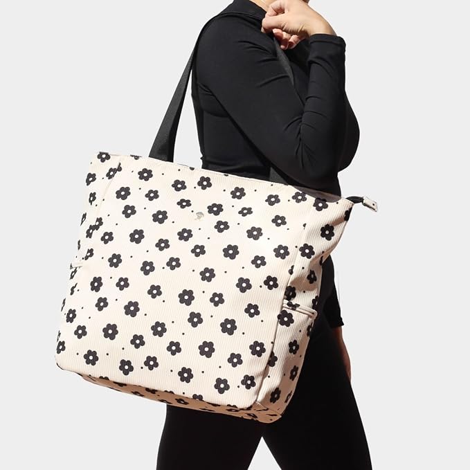 ESVAN Original Floral Water Resistant Large Tote Bag Shoulder Bag for Gym Beach Travel Daily Bags Upgraded - Image 2