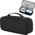 Teskyer Tech Organizer Pouch with Handle, Black | Water-Resistant Fabric, Adjustable Dividers, Multiple Compartments, Protective Lining, Travel and Office Use by TESKYER