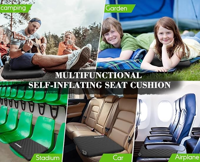 Inflatable Seat Cushion, Portable Self-Inflating Stadium Seat Cushion - Image 7