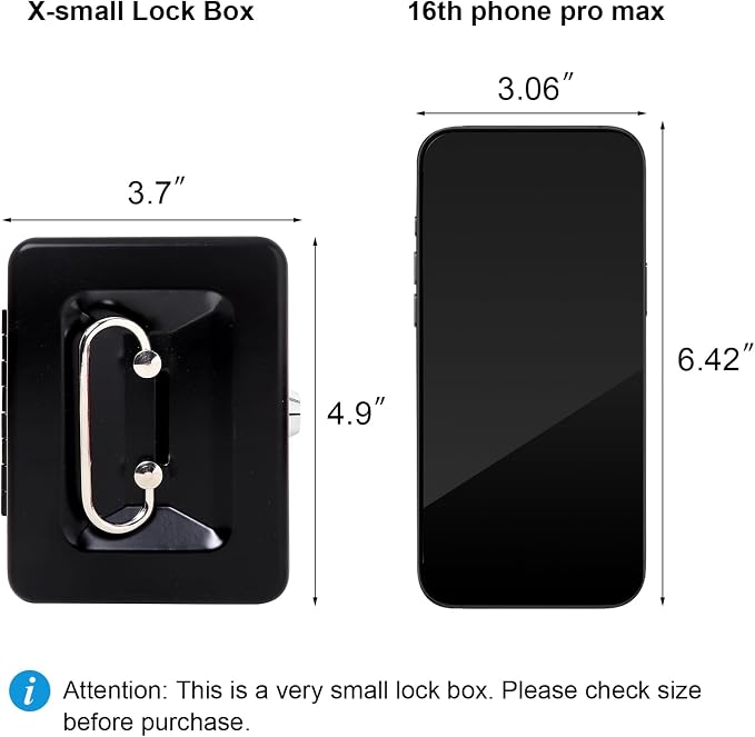 Small Cash Box with Lock and Slot - Jssmst Metal Coin Bank Small Lock Box, Black(SMCB0301N) - Image 2