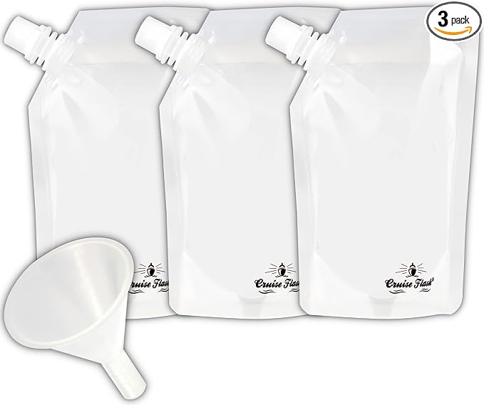 Collapsible Reusable Foldable Eco-Friendly 8 Oz Water Bottle – BPA Free - (3 pack) by Cruise+Flask