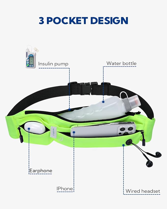 WATERFLY Running Belt Fanny Pack:Phone Holder Belt for Men Women | Lightweight, Soft and breathable fabric,SBS zipper, adjustable waist belt, Zero bounce, Suitable for running workout Fitness - Image 4