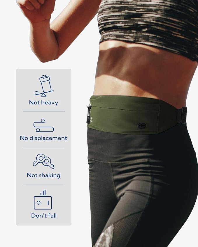 WATERFLY Running Belt Fanny Pack:Phone Holder Belt for Men Women | Lightweight, Soft and breathable fabric,SBS zipper, adjustable waist belt, Zero bounce, Suitable for running workout Fitness - Image 2