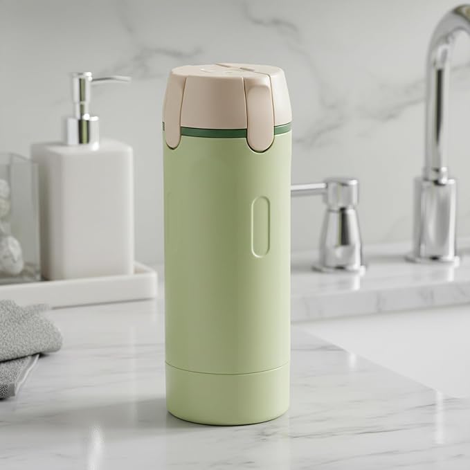 4 in 1 Travel Dispenser Bottle, Refillable Leak Proof Travel Size Bottles for Toiletries, Shampoo, Body Wash, Lotion, Conditioner (Light Green, 16.5cmx5.5cm, 30ml x 4, Plastic) - Image 7