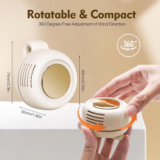 Portable Silent Mini Bladeless Electric Fan,Small fan Clip on for Shirt & Waist,2026 New Mini Bladeless Fan Clip On,Adjustable 3-Speed For Outdoor & Travel & Office, Travel Accessories, Gift (white) - Image 6