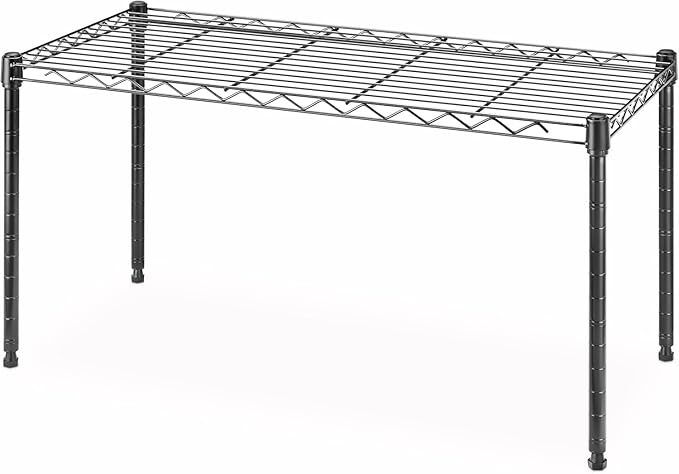 Whitmor 1 Tier Shelving Units, Wire Rack Storage Organizer, 30" L x 14" W x 15" H, Black by Whitmor