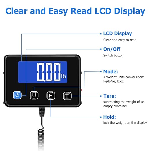 Shipping Scale, 440lb/0.35oz High Accurate Digital Postal Scale with Hold/Tare Function, Shipping Scale for Small Business, Packages, Luggage, Home Use, Battery & Charging Cable Include - Image 3