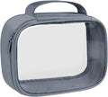 Moyad TSA Approved Toiletry Bag Clear Quart Size Travel Bags Makeup Bag | Large Opening, for Men and Women, Carry on Airline Compliant, Transparent Liquids Pouch, Grey by Moyad