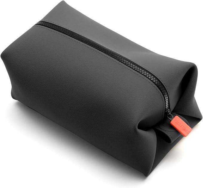 TOOLETRIES The Koby Dopp Kit Toiletry Bag – Original 10”x 6”x 6”, Charcoal | Compact silicone leak-resistant travel toiletry bag with a heavy-duty zipper that's easy to clean. by TOOLETRIES