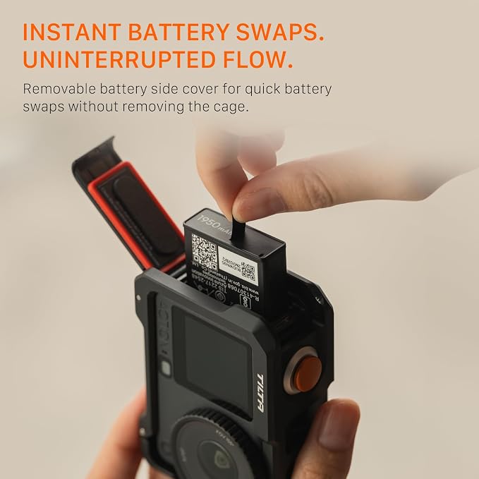 Tilta Camera Cage Base Kit Compatible with DJI Osmo Action 6 | Magnetic Quick Release Baseplate Included | 1/4"-20 Thread with Locating Points | Cold Shoe Receiver | Button Extension | Black | Includes full camera cage and quick release mounting basepl... - Image 3