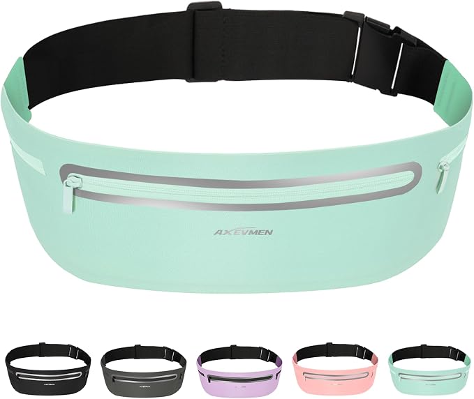 Running Belt for Women & Men-Ultra Light Slim Running Belts | Water-Resistant Phone Holder, 7 Pockets, Adjustable Waist Strap & Reflective Safety for Running, Hiking & Fitness by GLOVES