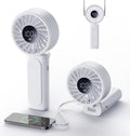 Peiyuu Handheld Portable Fan, 4000mAh USB Rechargeable Personal Fan, 180° Foldable Mini Desk Fan with 6 Wind Speed, LCD Digital Display, Lanyard as Neck Fan, Ultra Quiet by Peiyuu