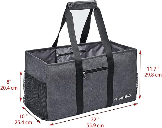YELAIYEHAO Large Utility Tote Bag, Foldable Collapsible Tote for Storage Pool BeachShopping picnic laundry gym and Luggage - Image 2