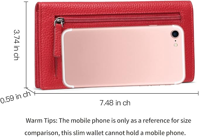 GOIACII Wallets for Women RFID Blocking Ultra Slim Leather Credit Card Holder Clutch - Image 4