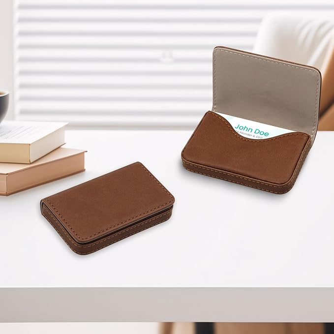 RFID Blocking Wallet - Minimalist Leather Business Credit Card Holder (A52-20) - Image 6
